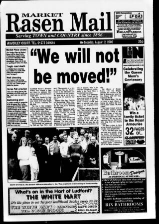cover page of Market Rasen Weekly Mail published on August 2, 2000