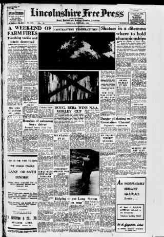 cover page of Lincolnshire Free Press published on February 2, 1954