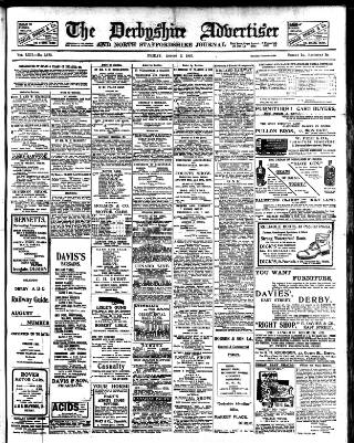 cover page of Derbyshire Advertiser and Journal published on August 2, 1907