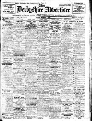 cover page of Derbyshire Advertiser and Journal published on February 2, 1923
