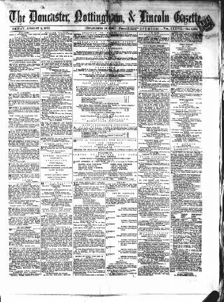 cover page of Doncaster Gazette published on August 5, 1870