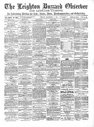 cover page of Leighton Buzzard Observer and Linslade Gazette published on September 17, 1895