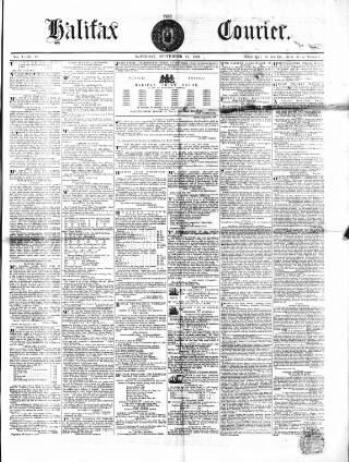cover page of Halifax Courier published on September 17, 1853