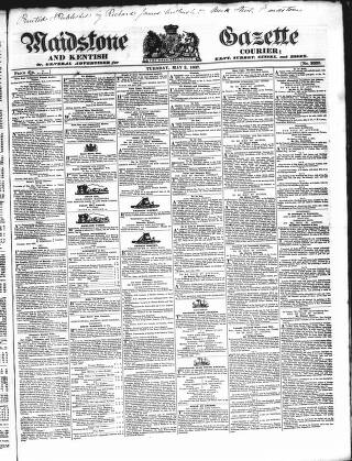 cover page of South Eastern Gazette published on May 2, 1837
