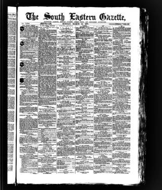 cover page of South Eastern Gazette published on March 19, 1877