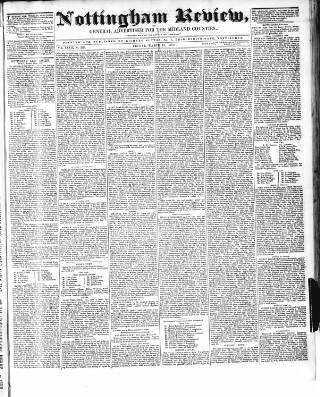cover page of Nottingham Review published on March 19, 1847