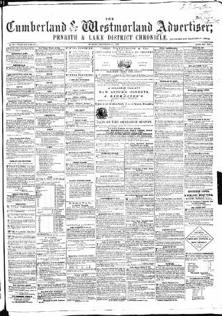 cover page of Cumberland and Westmorland Advertiser, and Penrith Literary Chronicle published on September 17, 1861