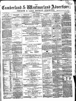 cover page of Cumberland and Westmorland Advertiser published on June 18, 1867