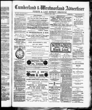 cover page of Cumberland and Westmorland Advertiser published on May 4, 1886