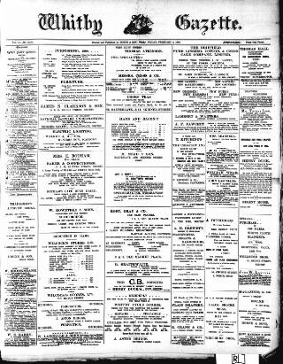 cover page of Whitby Gazette published on February 2, 1900