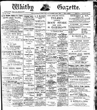 cover page of Whitby Gazette published on April 5, 1912