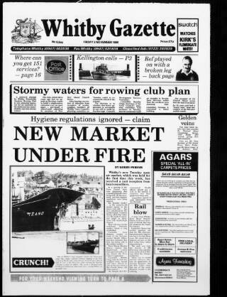 cover page of Whitby Gazette published on November 2, 1990