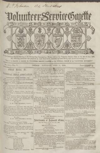 cover page of Volunteer Service Gazette and Military Dispatch published on June 18, 1864