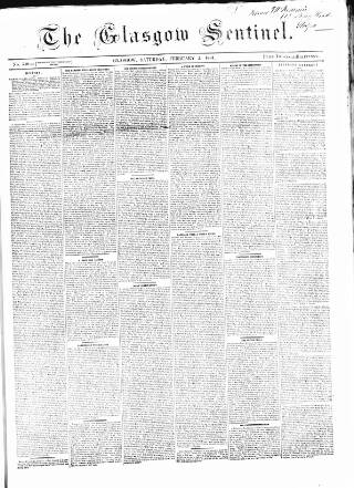 cover page of Glasgow Sentinel 1850 published on February 2, 1861