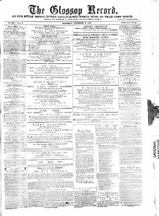 cover page of Glossop Record published on November 2, 1867