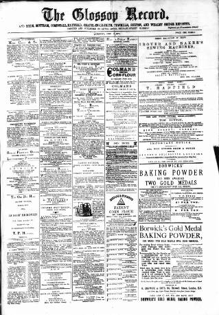 cover page of Glossop Record published on June 18, 1870
