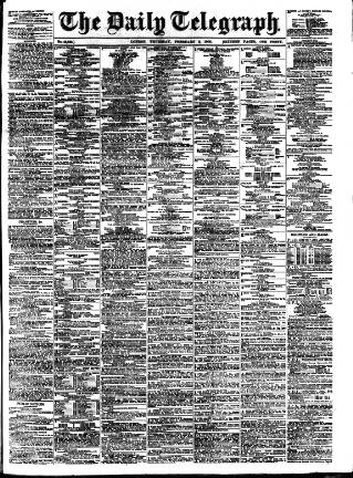 cover page of Daily Telegraph & Courier (London) published on February 2, 1905