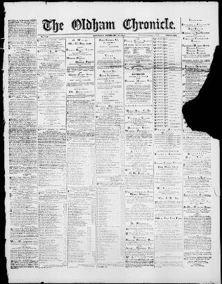 cover page of Oldham Chronicle published on February 20, 1897