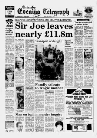 cover page of Grimsby Daily Telegraph published on June 18, 1990