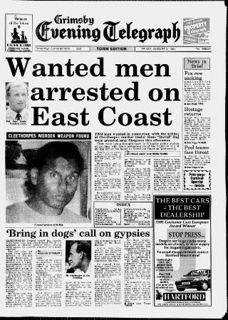 cover page of Grimsby Daily Telegraph published on August 2, 1991