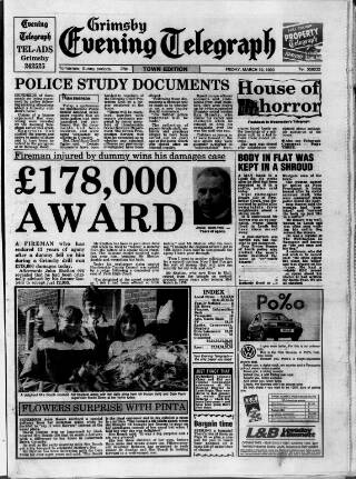 cover page of Grimsby Daily Telegraph published on March 19, 1993