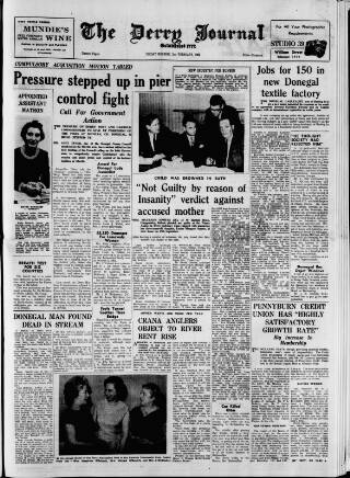 cover page of Derry Journal published on February 2, 1968