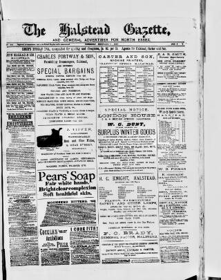 cover page of Halstead Gazette published on February 7, 1889