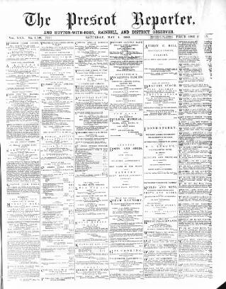 cover page of Prescot Reporter published on May 4, 1889