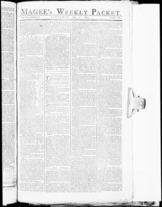cover page of Magee's Weekly Packet published on May 4, 1782