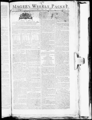 cover page of Magee's Weekly Packet published on June 28, 1783