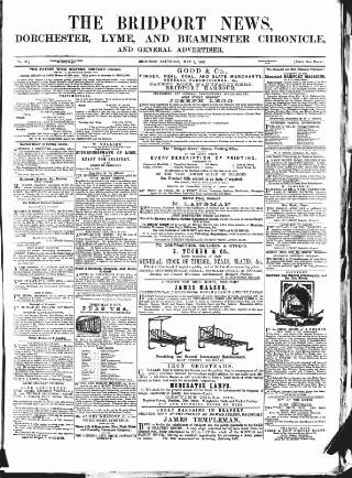 cover page of Bridport News published on May 2, 1857