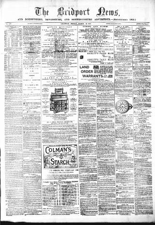 cover page of Bridport News published on March 19, 1880