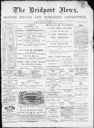 cover page of Bridport News published on September 17, 1897