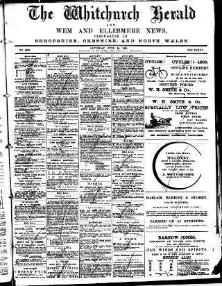 cover page of Whitchurch Herald published on June 18, 1898