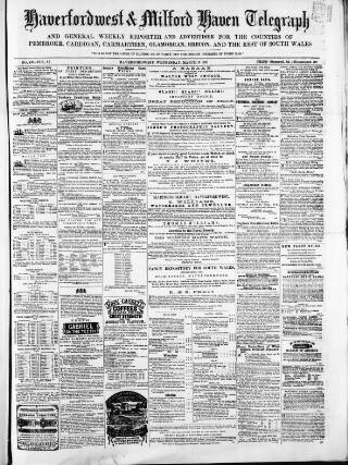 cover page of Haverfordwest & Milford Haven Telegraph published on March 19, 1862