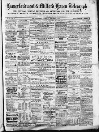 cover page of Haverfordwest & Milford Haven Telegraph published on September 17, 1862