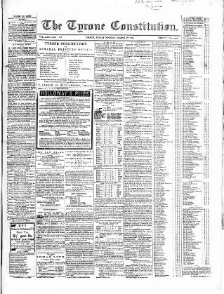 cover page of Tyrone Constitution published on March 19, 1869