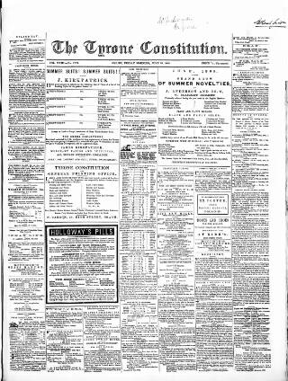 cover page of Tyrone Constitution published on June 18, 1869