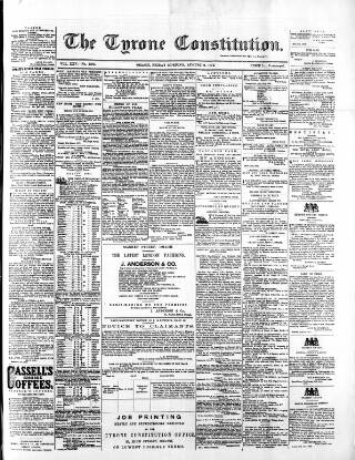 cover page of Tyrone Constitution published on August 2, 1872