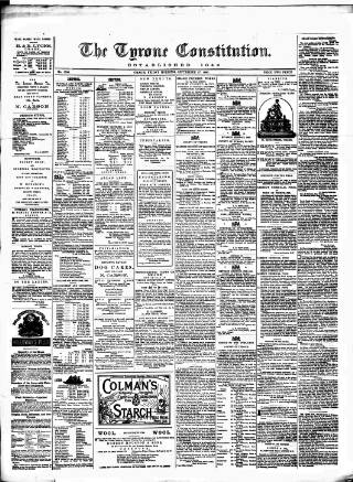 cover page of Tyrone Constitution published on September 17, 1880