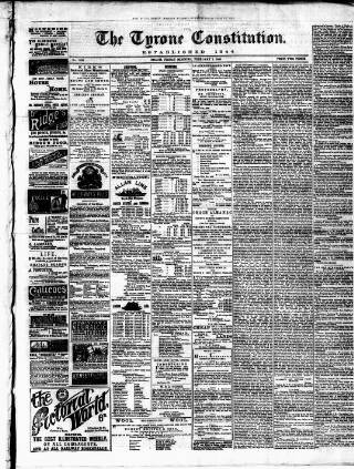 cover page of Tyrone Constitution published on February 2, 1883