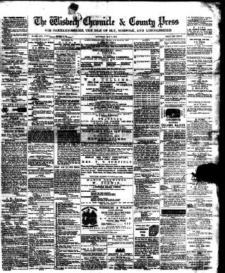 cover page of Wisbech Chronicle, General Advertiser and Lynn News published on May 2, 1874