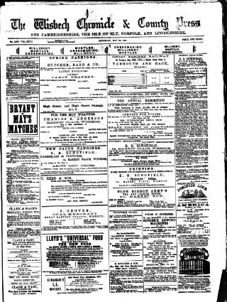 cover page of Wisbech Chronicle published on May 26, 1883