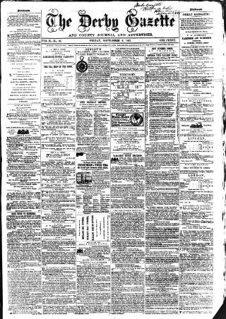 cover page of Derby Exchange Gazette published on September 6, 1861