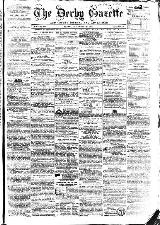 cover page of Derby Exchange Gazette published on November 29, 1861