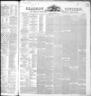 cover page of Glasgow Citizen published on November 2, 1850