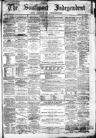 cover page of Southport Independent and Ormskirk Chronicle published on May 2, 1866