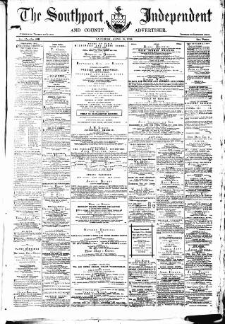 cover page of Southport Independent and Ormskirk Chronicle published on June 18, 1870