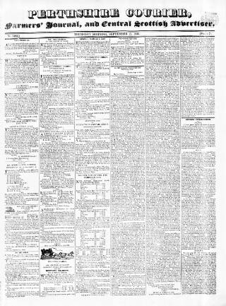 cover page of Perthshire Courier published on September 17, 1835