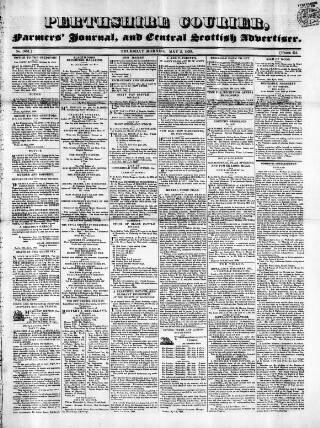 cover page of Perthshire Courier published on May 2, 1839